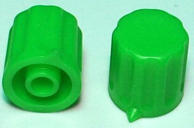 Přístrojový knoflík KP1404, 14x15mm, hřídel 4mm, zelený