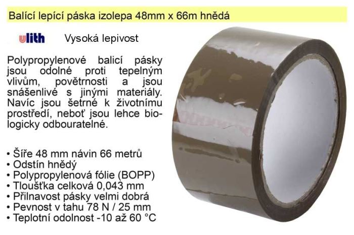 Lepící páska - izolepa hnědá 48mm/60m Manuli