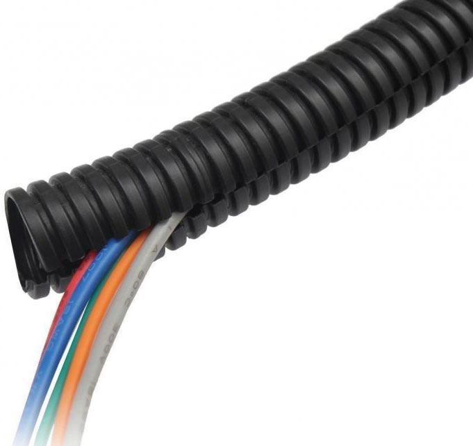 Chránička na kabel - husí krk 18,5mm s podélným řezem