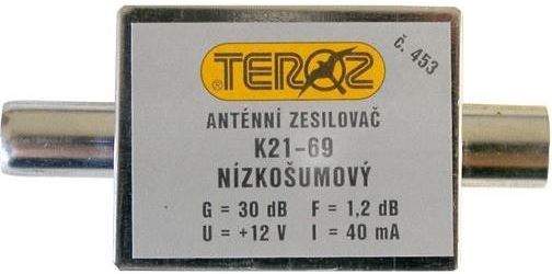 Anténní zesilovač pásmový  K21-69 dvoutranzistorový, TEROZ 453K