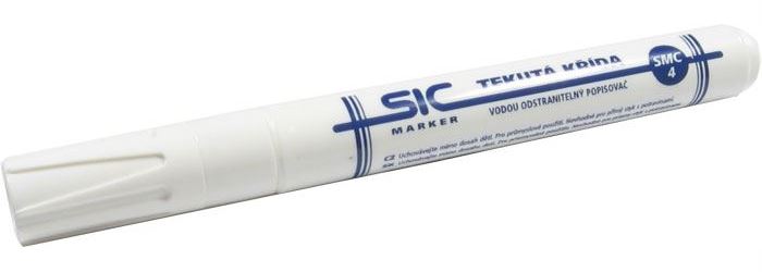 Vodou odstranitelný popisovač bílý SIC Marker SMC4
