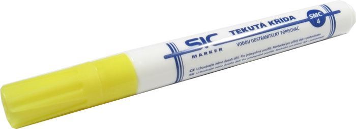 Vodou odstranitelný popisovač žlutý SIC Marker SMC4