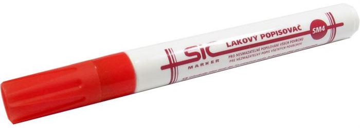 Lakový popisovač nesmazatelný červený SIC Marker SM4