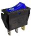 Obrázek zboží Vypínač kolébkový OFF-ON 1pol.250V/15A modrý, prosvětlení 230V