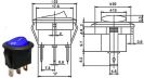 Obrázek zboží Vypínač kolébkový MIRS101-8, ON-OFF 1p.250V/6A modrý, prosvětlený