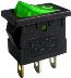 Obrázek zboží Vypínač kolébkový MIRS-101, OFF-ON 1pol.250V/3A, zelený, prosvětlený