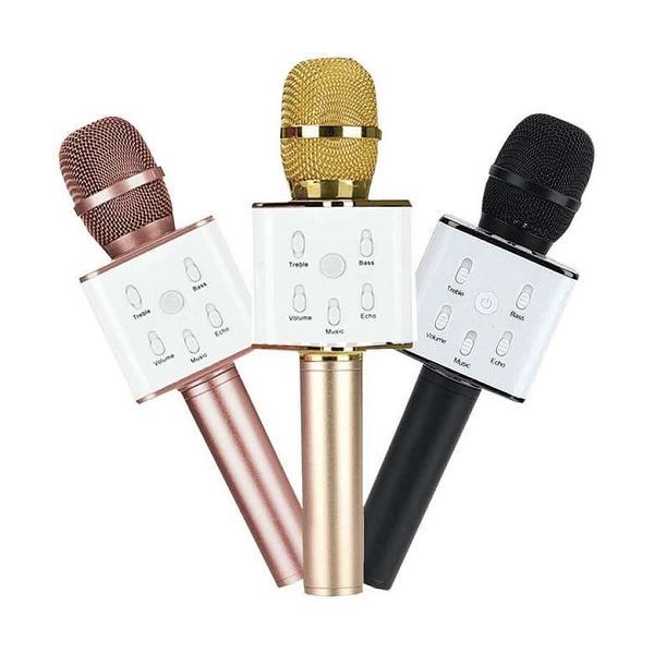 Bezdrátový bluetooth karaoke mikrofon, zlato- růžový