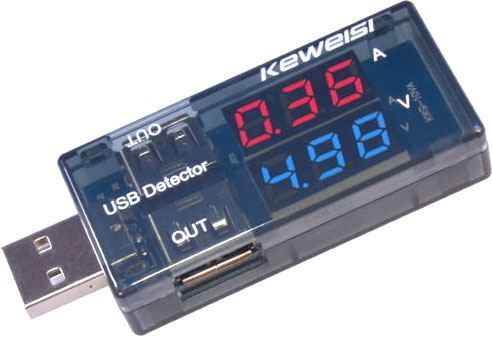 USB tester - voltmetr a ampérmetr 3-9V/0-3A DC KWS-10VA