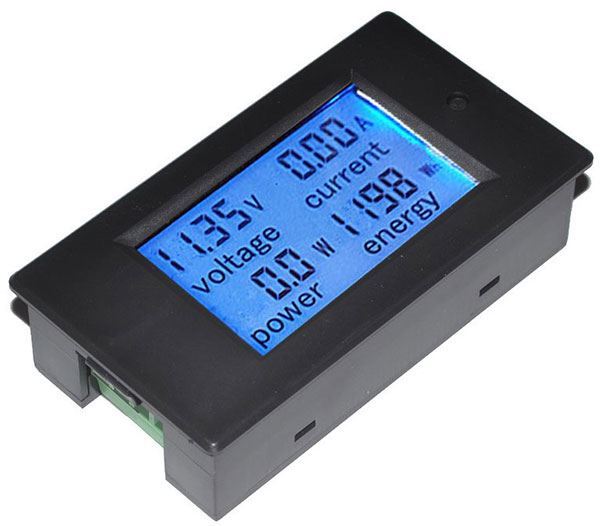 Ampérmeter, voltmeter, wattmeter panelový PZEM-031, 100VDC 20ADC