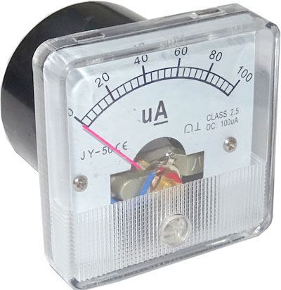 Analogový panelový ampérmetr JY-50 100uA DC