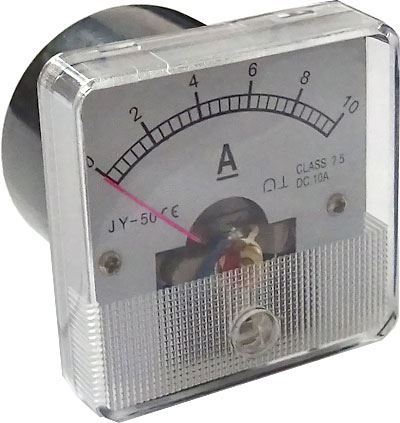 Analogový panelový ampérmetr JY-50 10A DC, včetně bočníku
