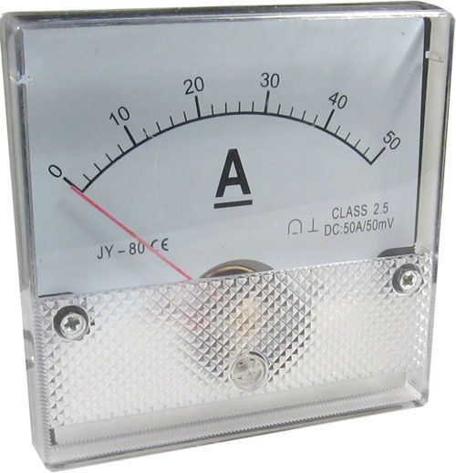 Analogový panelový ampérmetr JY-80 50A DC (50mV), bez bočníku