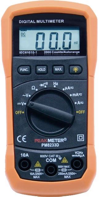 Multimetr Peakmeter PM8233D /MS8233D/ automat s měřením F
