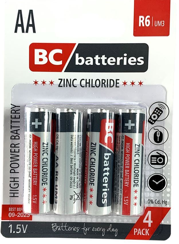 Baterie BC batteries 1,5V AA(R6),  Zn-Cl, High Power