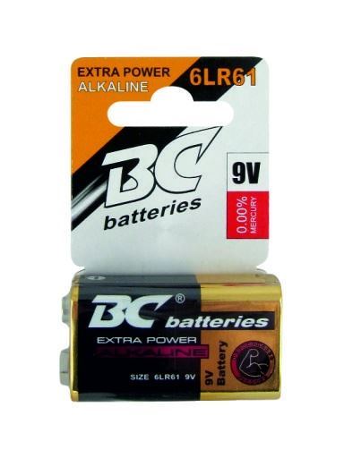 Baterie BC batteries Extra power 9V 6LR61 alkalická, baleno v blistru