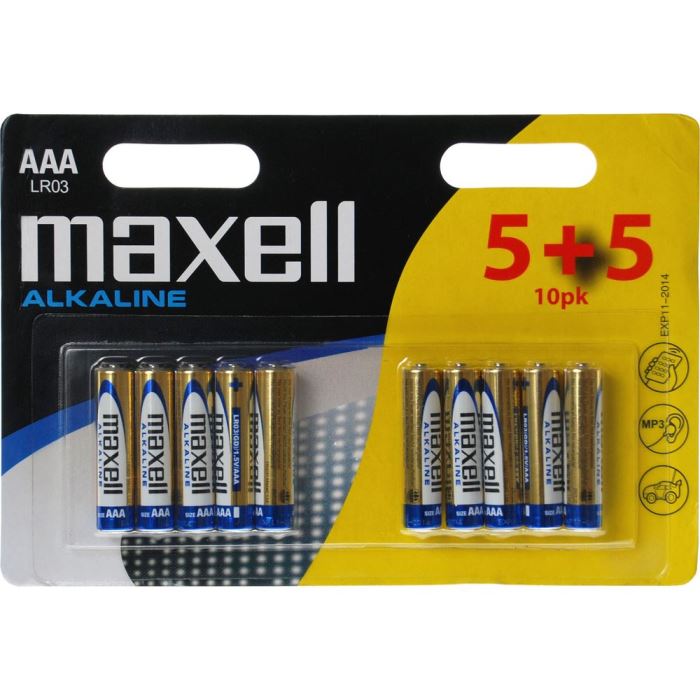 Baterie alkalické LR03 10BP AAA MAXELL 5+5ks