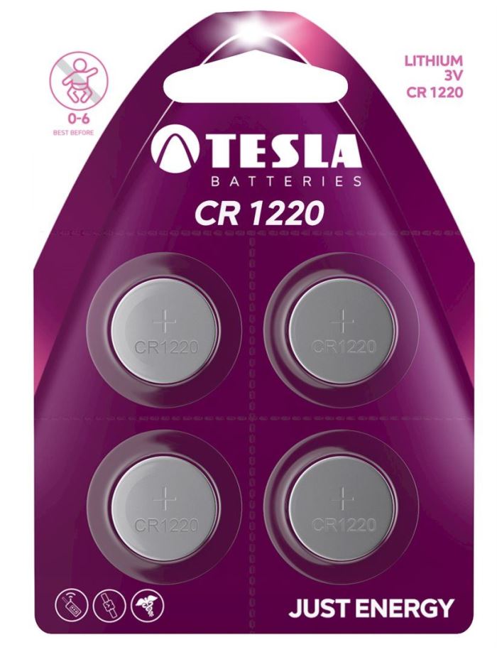 Ilustrační foto Baterie TESLA CR1220 3V lithiová Obrázek zboží Baterie TESLA CR1220 3V lithiová
