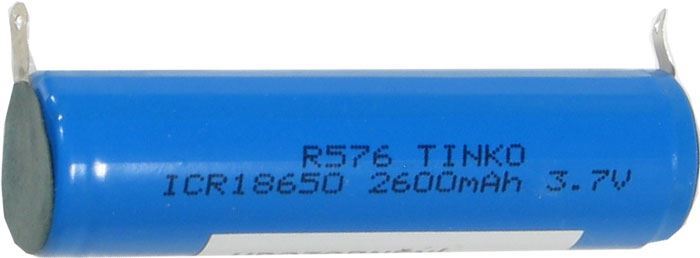 Nabíjecí článek Li-Ion ICR18650 3,7V/2600mAh TINKO, páskové vývody