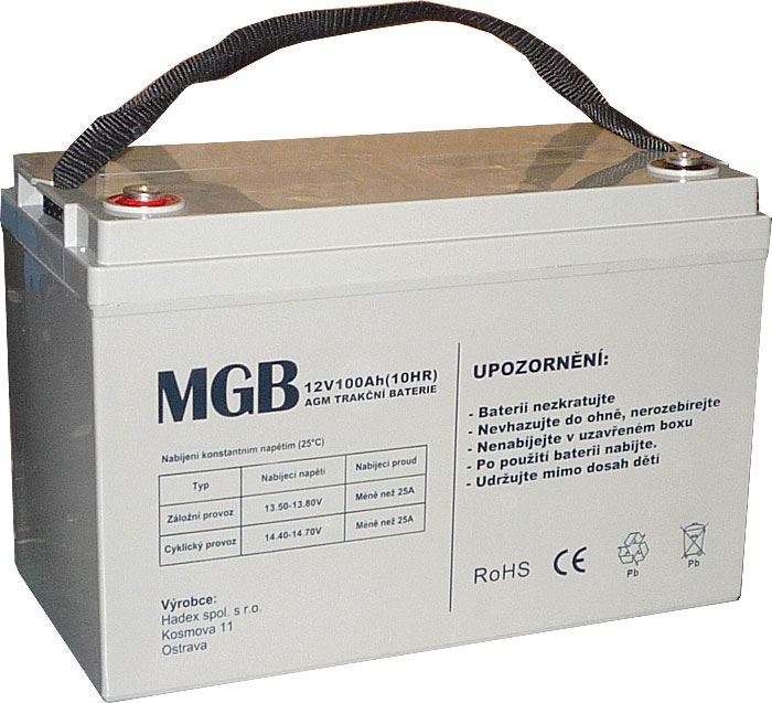 Pb akumulátor MGB VRLA AGM 12V/100Ah polotrakční