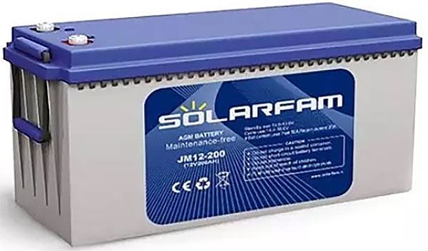 Pb akumulátor Solarfam JM12-200Ah VRLA AGM 12V/200Ah polotrakční
