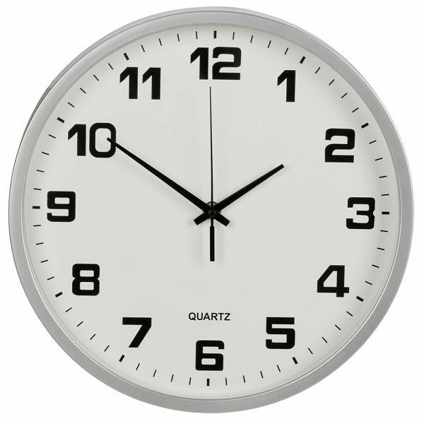 Obrázek zboží Nástěnné hodiny 25cm, stříbrné