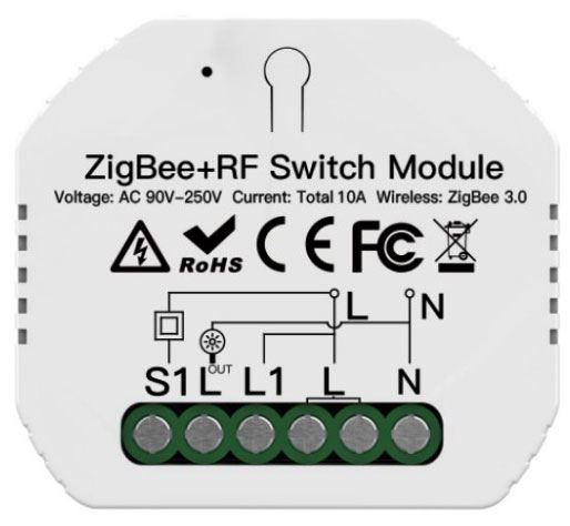 Spínač WiFi Moes Zigbee 230V/10A+RF433MHz