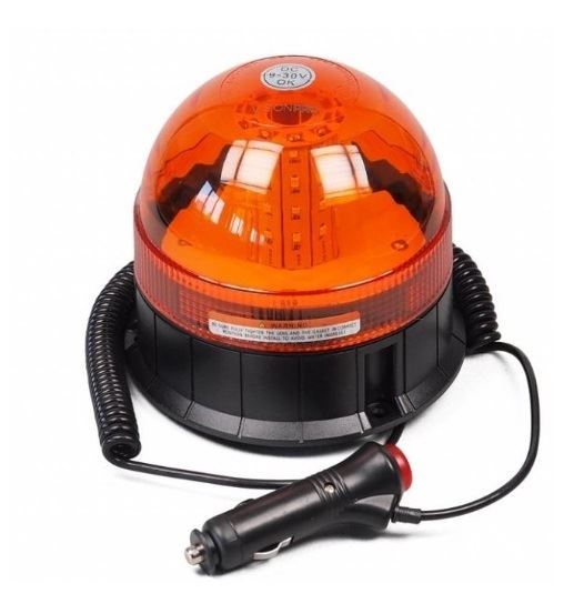 Obrázek zboží Oranžový výstražný magnetický maják  LED 12-24V - kulatý, ECE R10