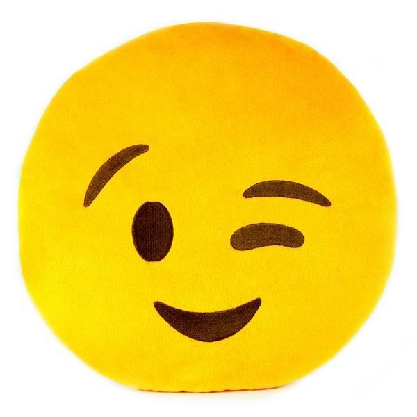 Dekorativní polštář Emoji- mrkající