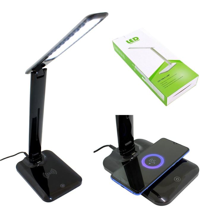 Stolní LED lampa s bezdrátovým nabíjením, stmívatelná, použitá,funkční