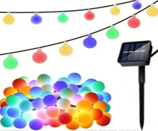 Obrázek zboží Solární dekorační řetěz girlanda 40 LED, barevné, mléčné
