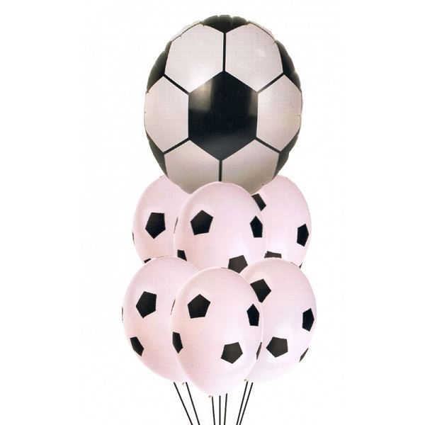 Balónky fotbalové 33cm, bílé, 10ks