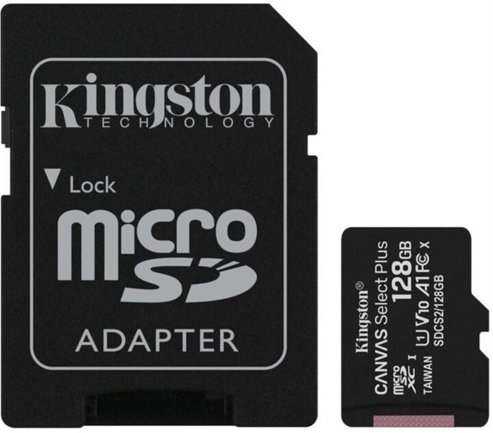 Paměťová karta KINGSTON micro SDHC 128GB Class 10 + adaptér
