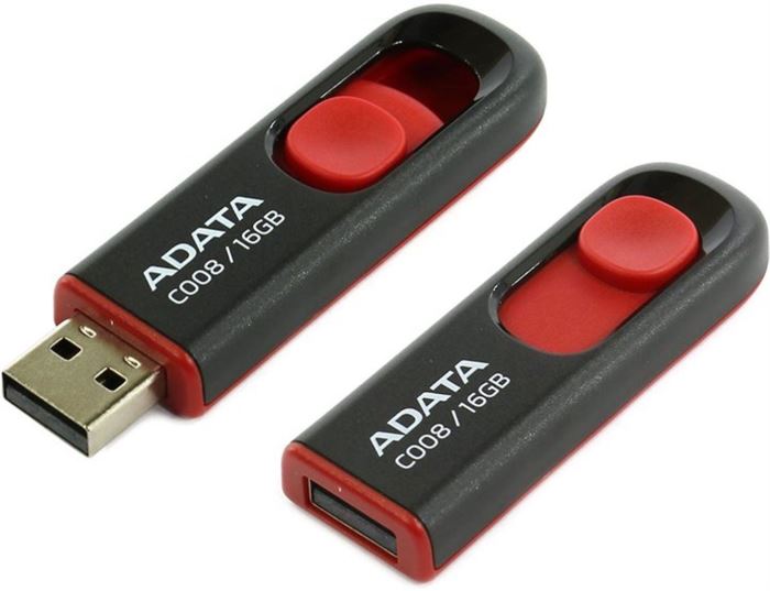 ADATA flashdisk 16GB USB 2.0 C008 černo/červená (potisk)