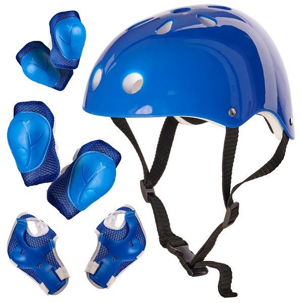 Dětská  nastavitelná helma s chrániči, modrá
