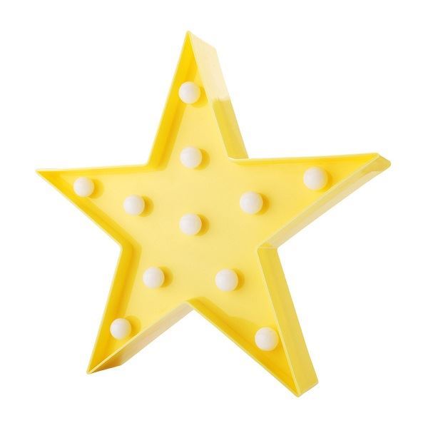 LED dekorace hvězda 28cm, žlutá