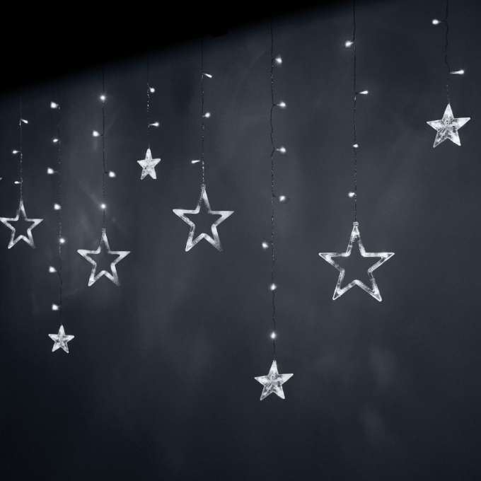 Vánoční osvětlení 138LED STAR LIGHT CURTAIN, studená bílá